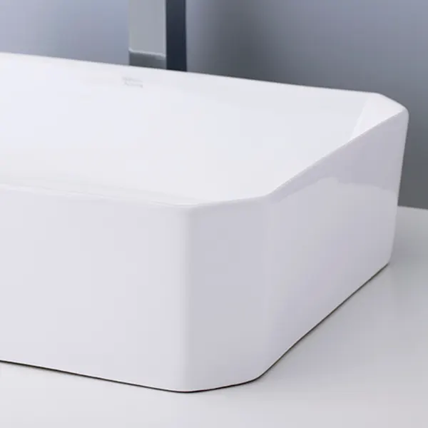 【拡大写真】シンプル洗面ボウル ホワイト-10 B010は洗面所の新築・リフォーム・リノベーションや店舗・商業施設などにおすすめの洗面ボウル（洗面器）です。