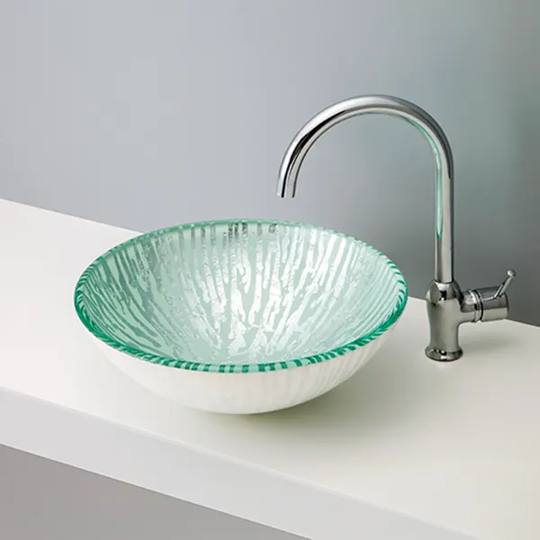 おしゃれ洗面ボウル メタリックガラス-02 B135は洗面所の新築・リフォーム・リノベーションや店舗・商業施設などにおすすめの洗面ボウル（洗面器）です。